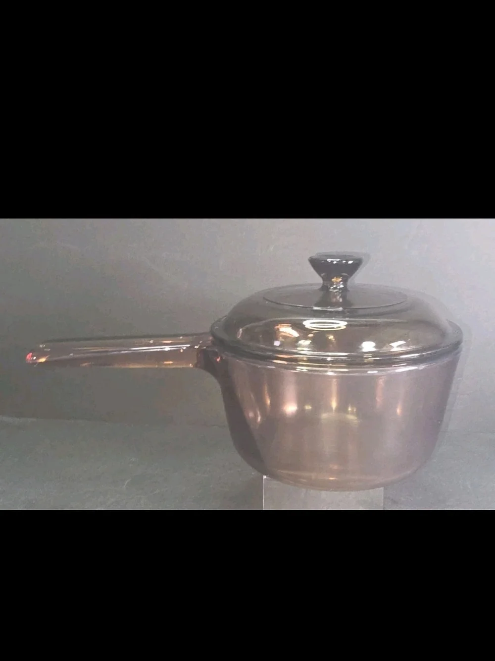 Visions By Corning 1 Liter Saucepan W Lid Amber Glass Made In The USA EUC